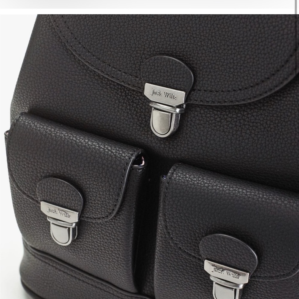 NWT Jack Wills Black Textured Backpack
